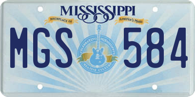 MS license plate MGS584