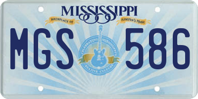 MS license plate MGS586