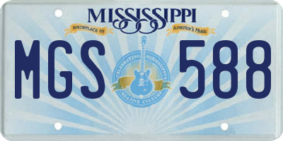 MS license plate MGS588