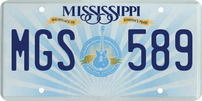 MS license plate MGS589