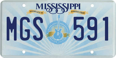 MS license plate MGS591