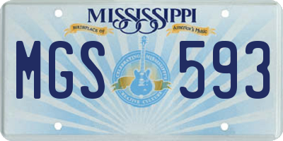 MS license plate MGS593