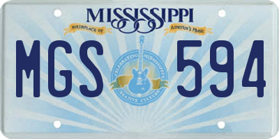 MS license plate MGS594