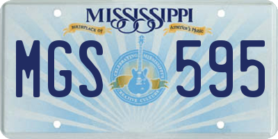 MS license plate MGS595