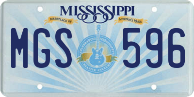 MS license plate MGS596