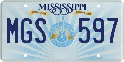 MS license plate MGS597