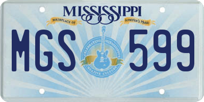 MS license plate MGS599