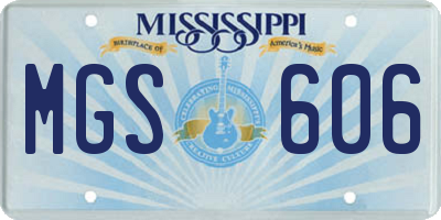 MS license plate MGS606
