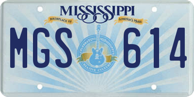 MS license plate MGS614