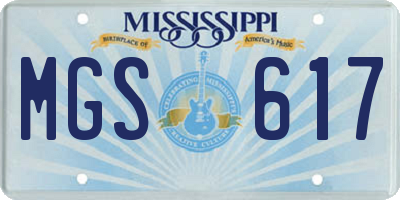 MS license plate MGS617