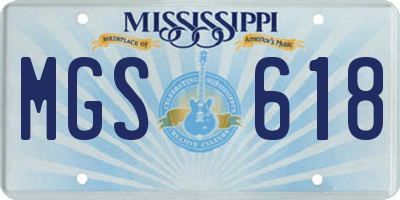 MS license plate MGS618