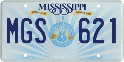 MS license plate MGS621