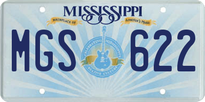MS license plate MGS622