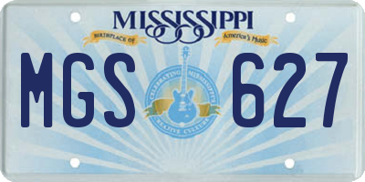 MS license plate MGS627