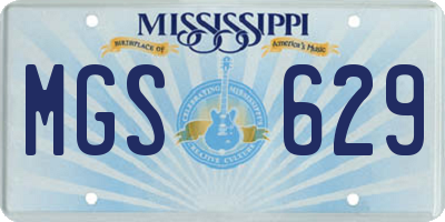 MS license plate MGS629