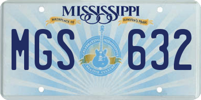 MS license plate MGS632