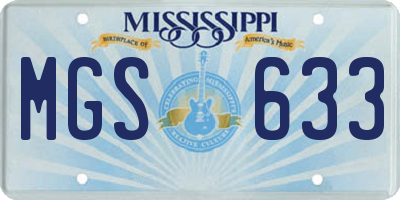 MS license plate MGS633