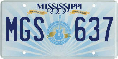 MS license plate MGS637