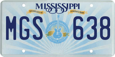 MS license plate MGS638