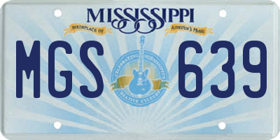 MS license plate MGS639