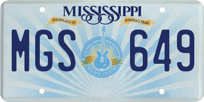 MS license plate MGS649