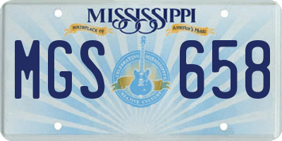 MS license plate MGS658