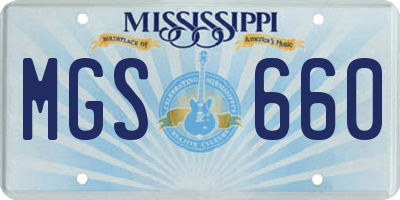 MS license plate MGS660