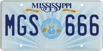 MS license plate MGS666