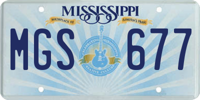 MS license plate MGS677