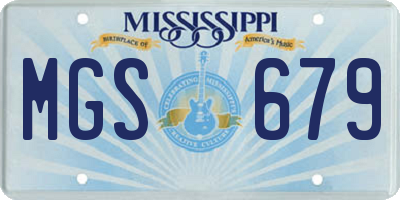 MS license plate MGS679