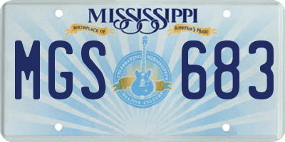 MS license plate MGS683
