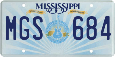 MS license plate MGS684