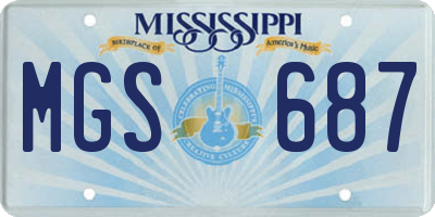 MS license plate MGS687