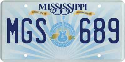 MS license plate MGS689