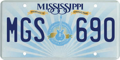 MS license plate MGS690