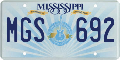 MS license plate MGS692