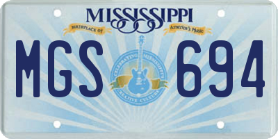 MS license plate MGS694