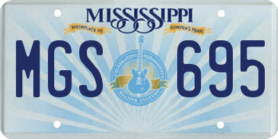 MS license plate MGS695