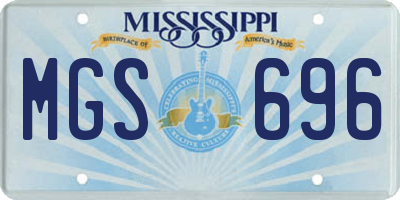 MS license plate MGS696