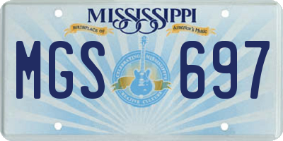 MS license plate MGS697