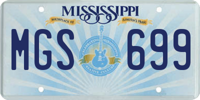 MS license plate MGS699