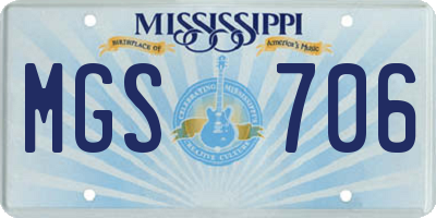 MS license plate MGS706