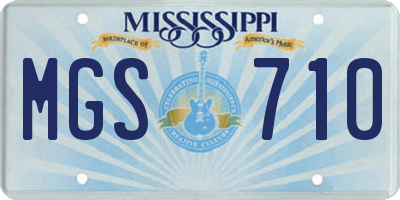 MS license plate MGS710