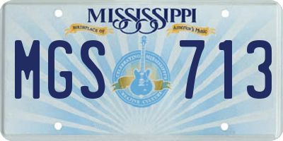 MS license plate MGS713