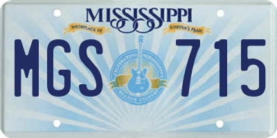 MS license plate MGS715