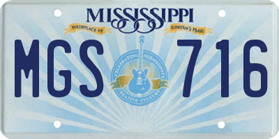 MS license plate MGS716