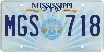 MS license plate MGS718
