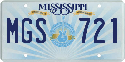MS license plate MGS721