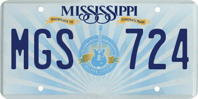 MS license plate MGS724