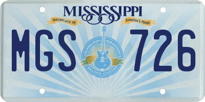 MS license plate MGS726